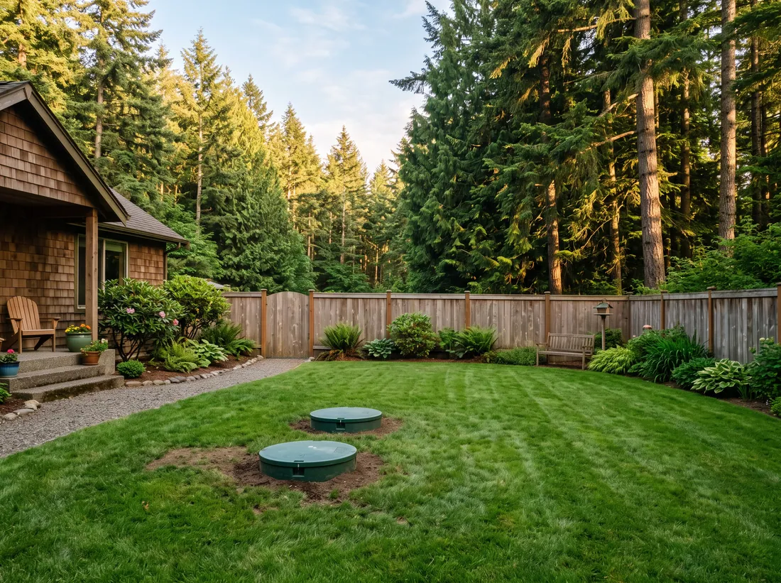 Clean restored backyard after septic work